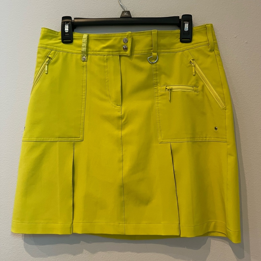 Lime Green Utility A-Line Skirt